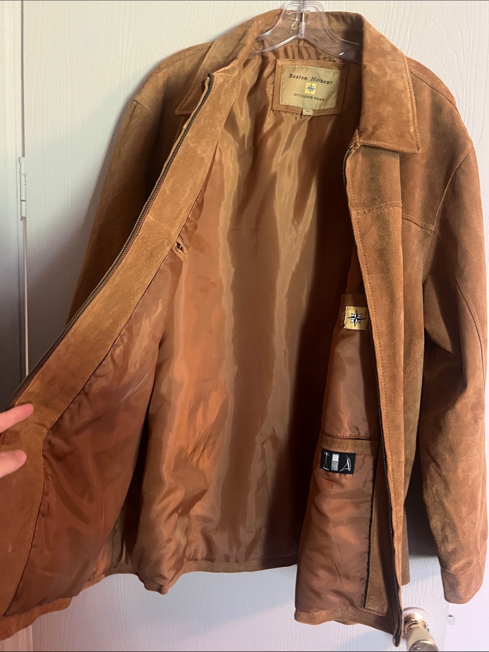 Boston Harbour Outdoor Wear Men's Suede Cognac Jacket Size XL - Picture 7 of 10